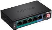 TRENDnet TPE LG50 - Switch - nicht verwaltet - 4 x 10/100/1000 (PoE+) + 1 x 10/100/1000 - Desktop - PoE+ (32 W) (TPE-LG50) von Trendnet