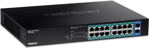 TRENDnet TPE TG182 - Switch - 16 x 10/100/1000 (PoE+) + 2 x SFP - an Rack montierbar - PoE+ (240 W) von Trendnet