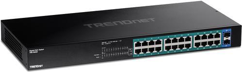 TRENDnet TPE TG262 - Switch - 24 x 10/100/1000 (PoE+) + 2 x SFP - an Rack montierbar - PoE+ (380 W) von Trendnet