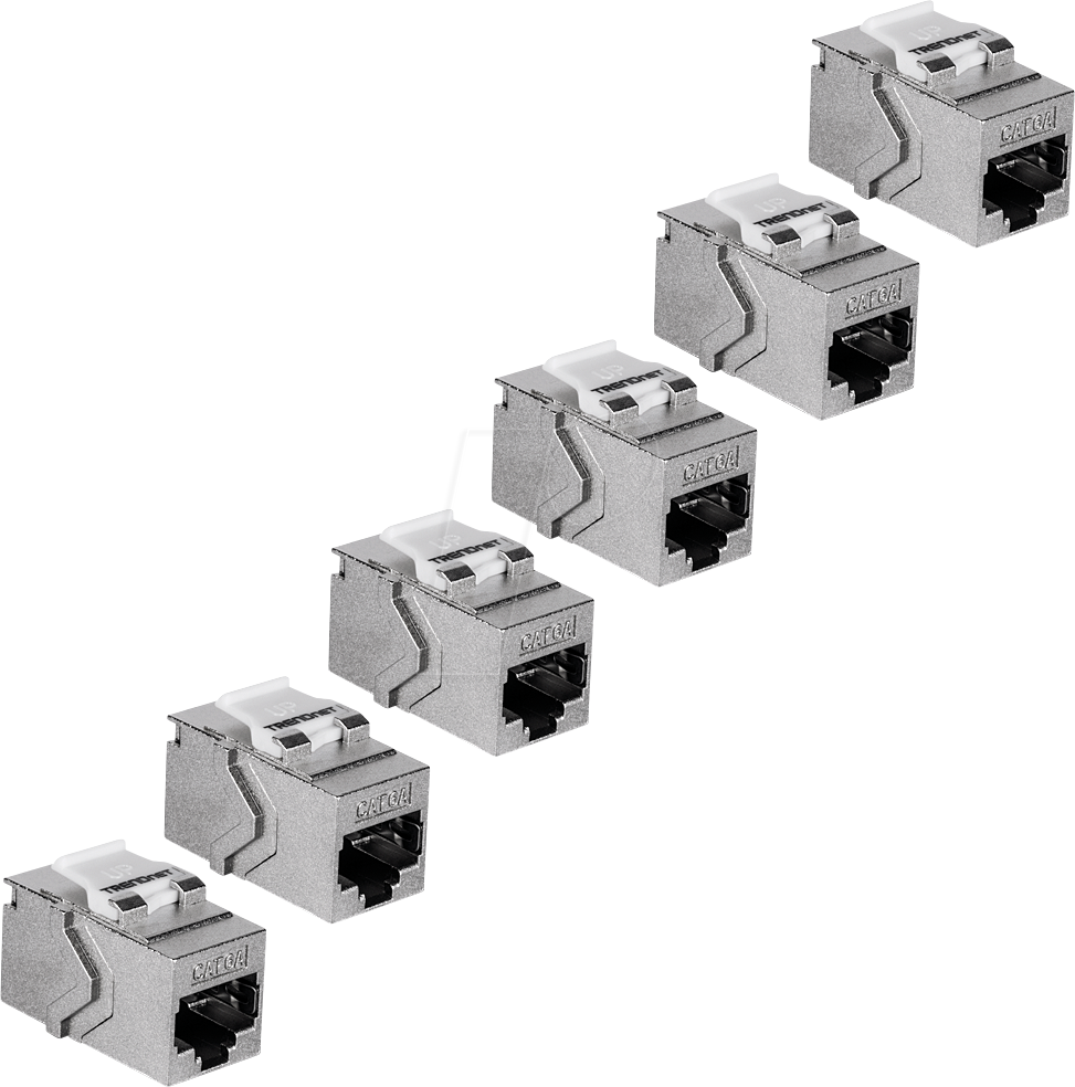 TRN TC-KC06C6A - Keystone Modul RJ45 Kupplung, Cat.6a, 6 Stück von Trendnet