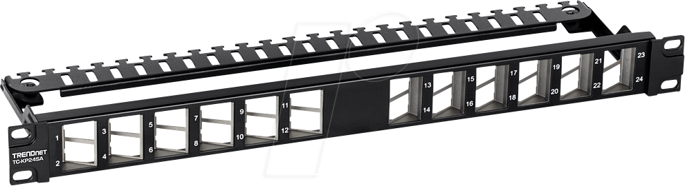 TRN TC-KP24SA - 19'' Keystone Patchpanel, 24-Port, unbestückt von Trendnet