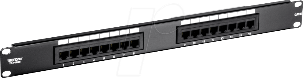TRN TC-P16C6 - Patchpanel, 16-Port, Cat.6, 1 HE von Trendnet