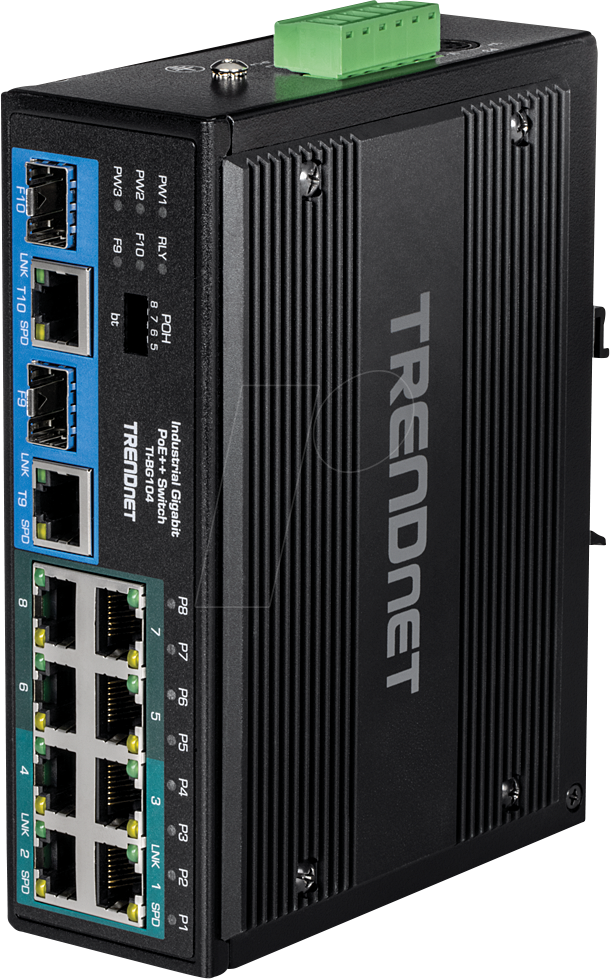 TRN TI-BG104 - Switch, 10-Port, Gigabit Ethernet, PoE++, SFP/RJ45 von Trendnet
