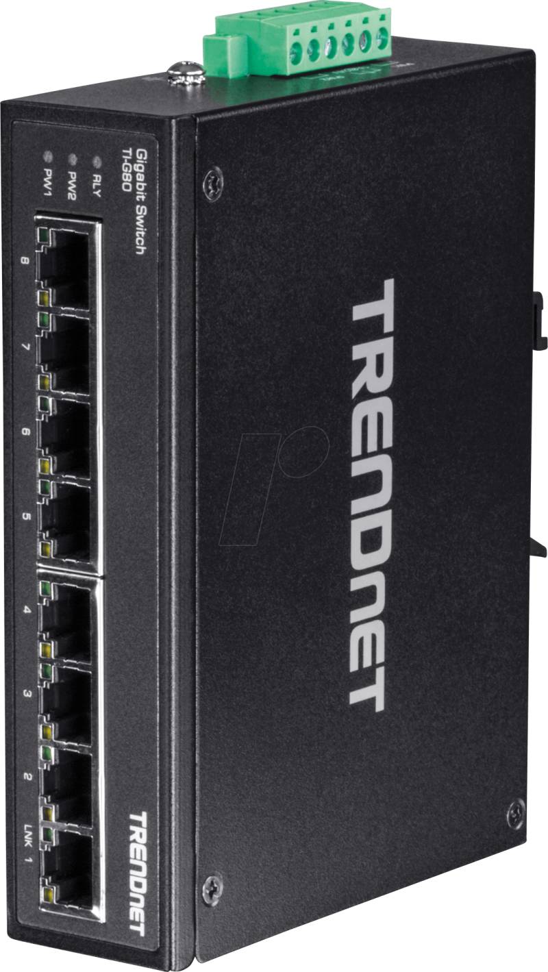 TRN TI-G80 - Switch, 8-Port, Gigabit Ethernet, DIN Rail von Trendnet