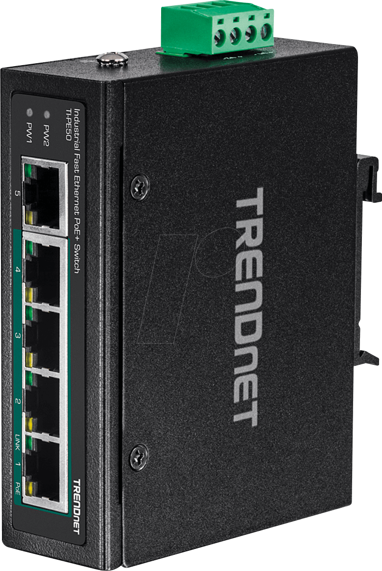 TRN TI-PE50 - Switch, 5-Port, Fast Ethernet, PoE+ von Trendnet