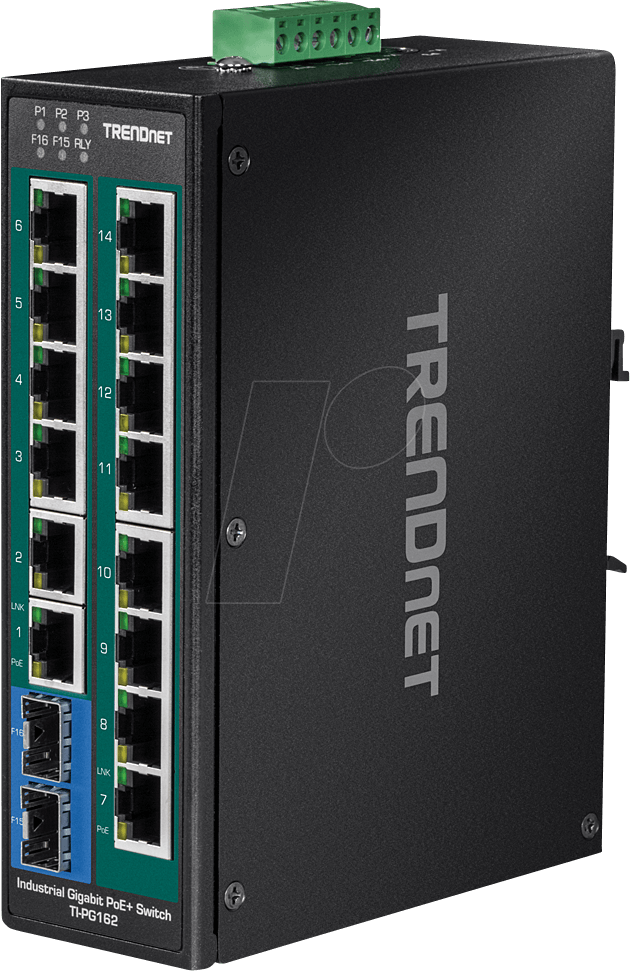 TRN TI-PG162 - Switch, 16-Port, Gigabit Ethernet, PoE+, 2x SFP TRN TI-PG162 - Switch, 16-Port, Gigabit Ethernet, PoE+, 2x SFP von Trendnet