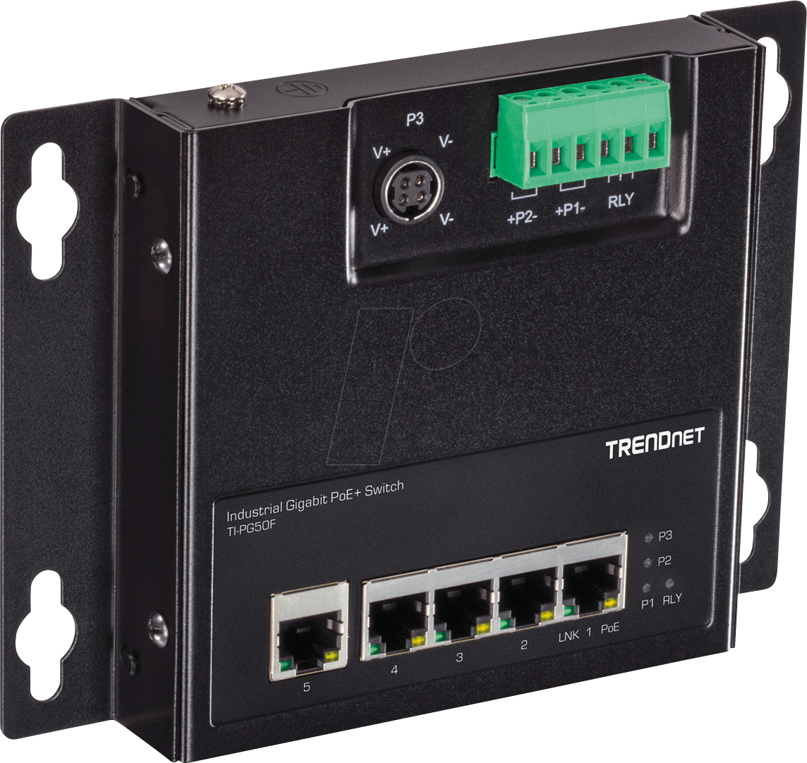 TRN TI-PG50F - Switch, 5-Port, Gigabit Ethernet, PoE+ von Trendnet