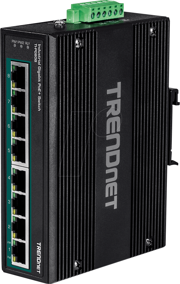 TRN TI-PG80B - Switch, 8-Port, Gigabit Ethernet, PoE+ von Trendnet