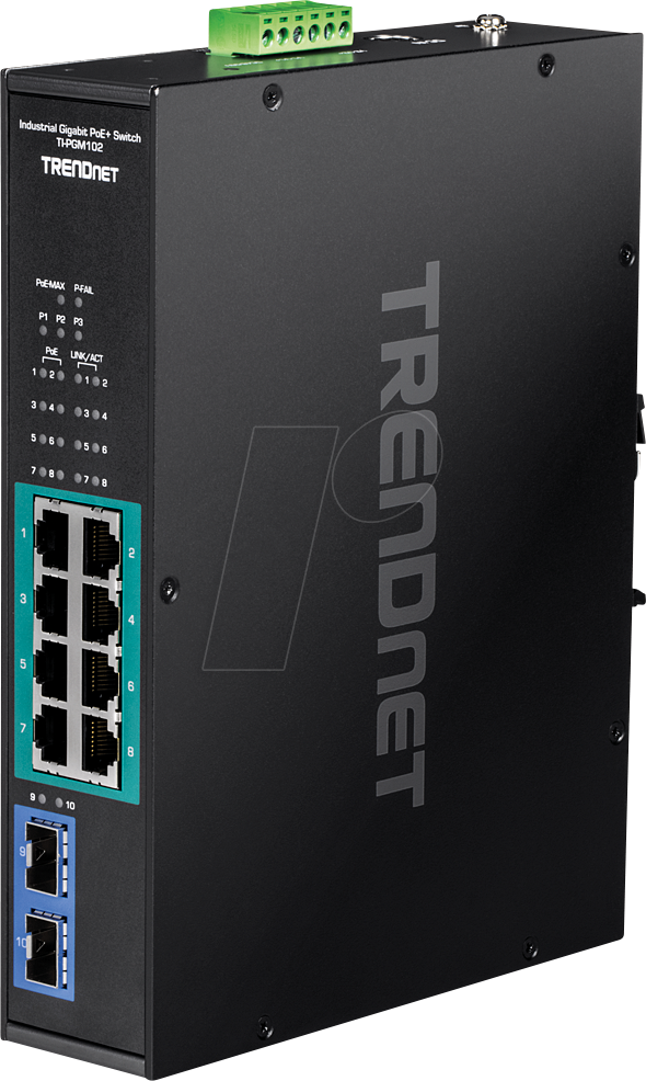 TRN TI-PGM102 - Switch, 10-Port, Gigabit Ethernet, PoE+, SFP von Trendnet