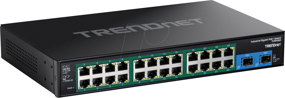 TRN TI-RP262 - Switch, 26-Port, Gigabit Ethernet, SFP, PoE+ TRN TI-RP262 - Switch, 26-Port, Gigabit Ethernet, SFP, PoE+ von Trendnet