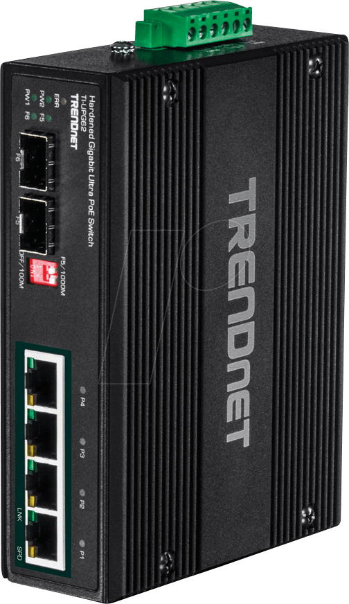 TRN TI-UPG62 - Switch, 6-Port, Gigabit Ethernet, 2x SFP, PoE++ von Trendnet