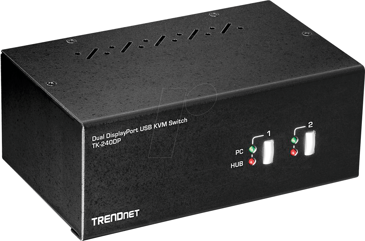 TRN TK-240DP - 2-Port Dual Monitor DisplayPort KVM Switch von Trendnet