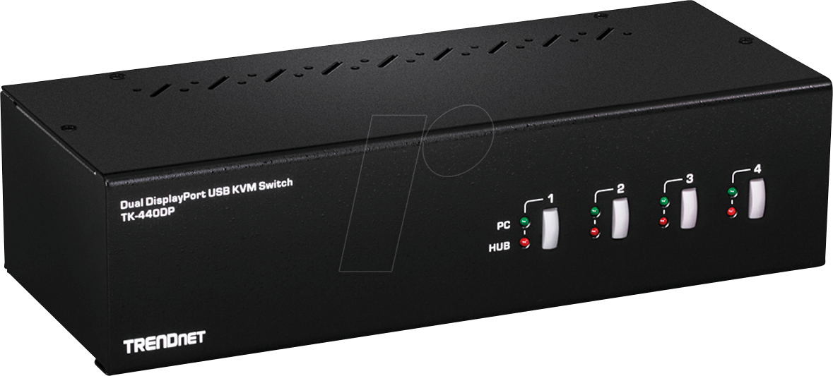 TRN TK-440DP - 4-Port USB DisplayPort KVM Switch von Trendnet