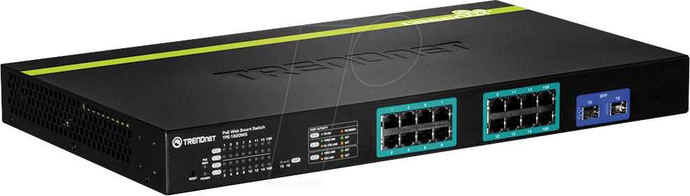 TRN TPE-1620WS - Switch, 16-Port, Gigabit Ethernet, PoE+ von Trendnet