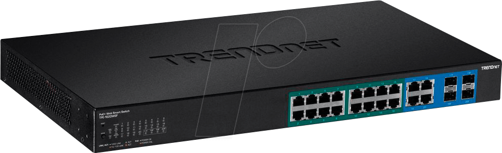 TRN TPE-1620WSF - Switch, 24-Port, Gigabit Ethernet, PoE+, 4x RJ45/SFP von Trendnet