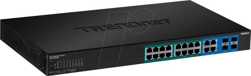 TRN TPE-1620WSF - Switch, 24-Port, Gigabit Ethernet, PoE+, 4x RJ45/SFP von Trendnet