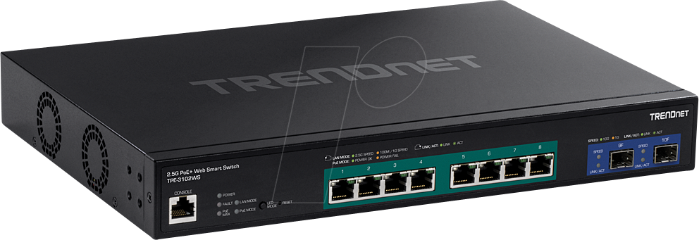 TRN TPE-3102WS - Switch, 10-Port, 2,5 Gigabit Ethernet, PoE+, SFP+ von Trendnet