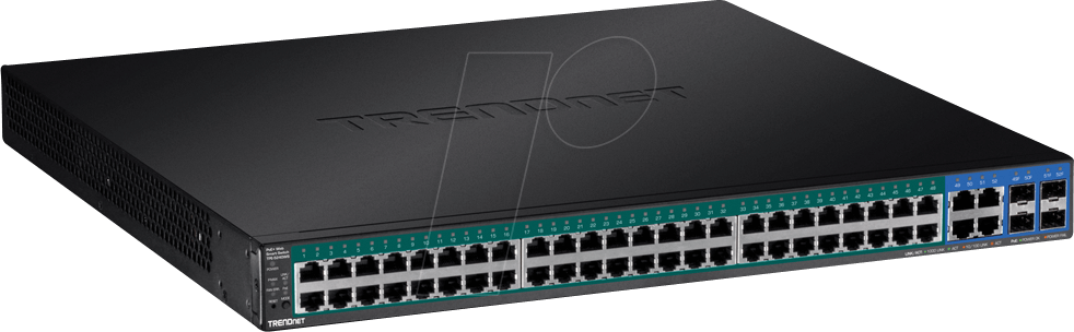 TRN TPE-5240WS - Switch, 52-Port, Gigabit Ethernet, PoE+, 4x RJ45/SFP von Trendnet