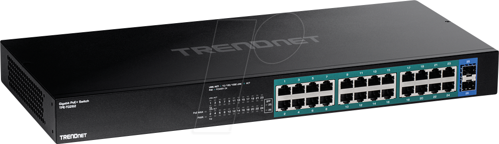 TRN TPE-TG262 - Switch, 26-Port, Gigabit Ethernet, PoE+, SFP von Trendnet