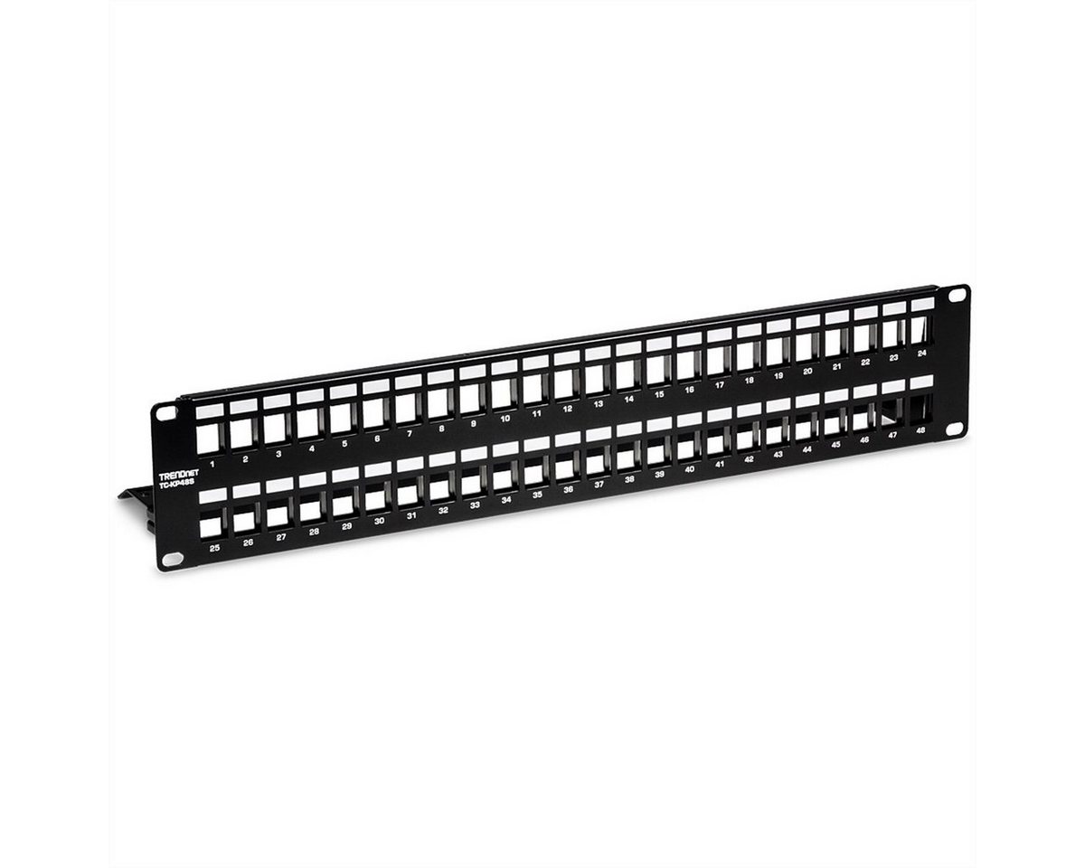 Trendnet TC-KP48S Patch Panel Netzwerk-Panel (bestückt, 48 Ports, 48-Port Blank Keystone geschirmt) von Trendnet