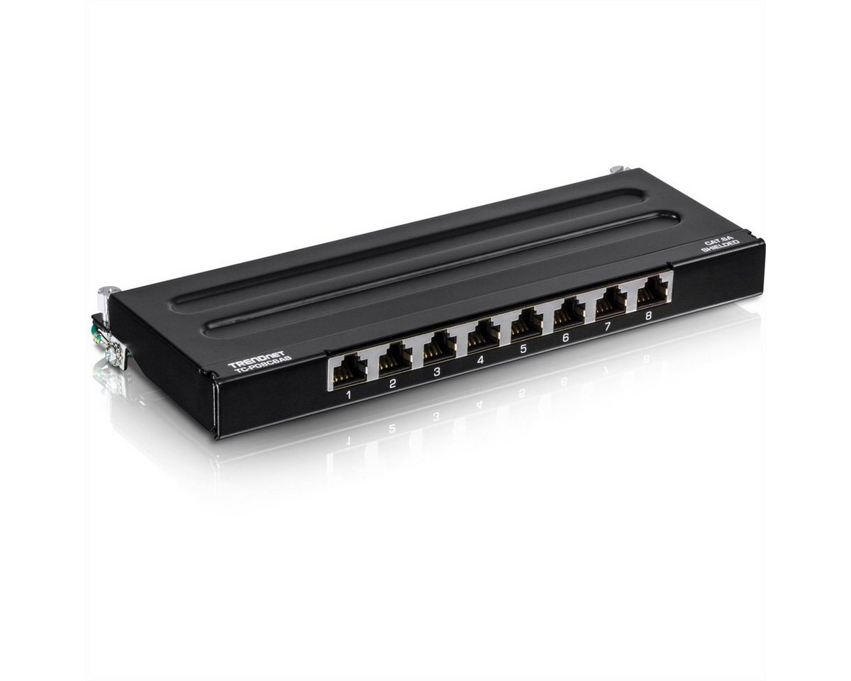 Trendnet TC-P08C6AS Patch Panel Netzwerk-Panel (bestückt, 8 Ports, 8-Port Cat6A geschirmt für Wandmontage) von Trendnet