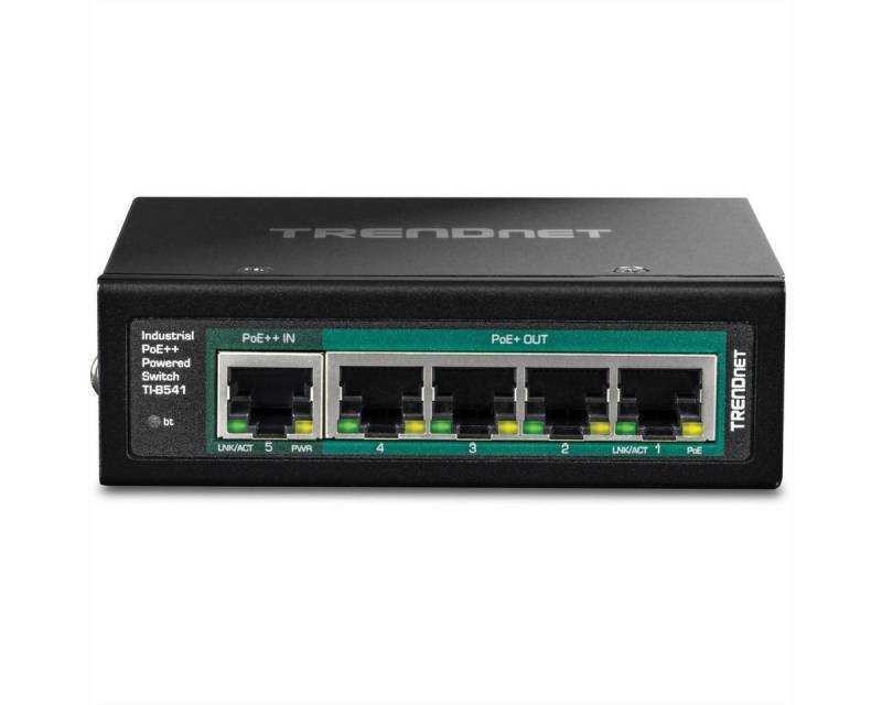 Trendnet TI-B541 5-Port DIN-Rail Switch Netzwerk-Switch (PoE++ Powered mit PoE Pass-Through) von Trendnet