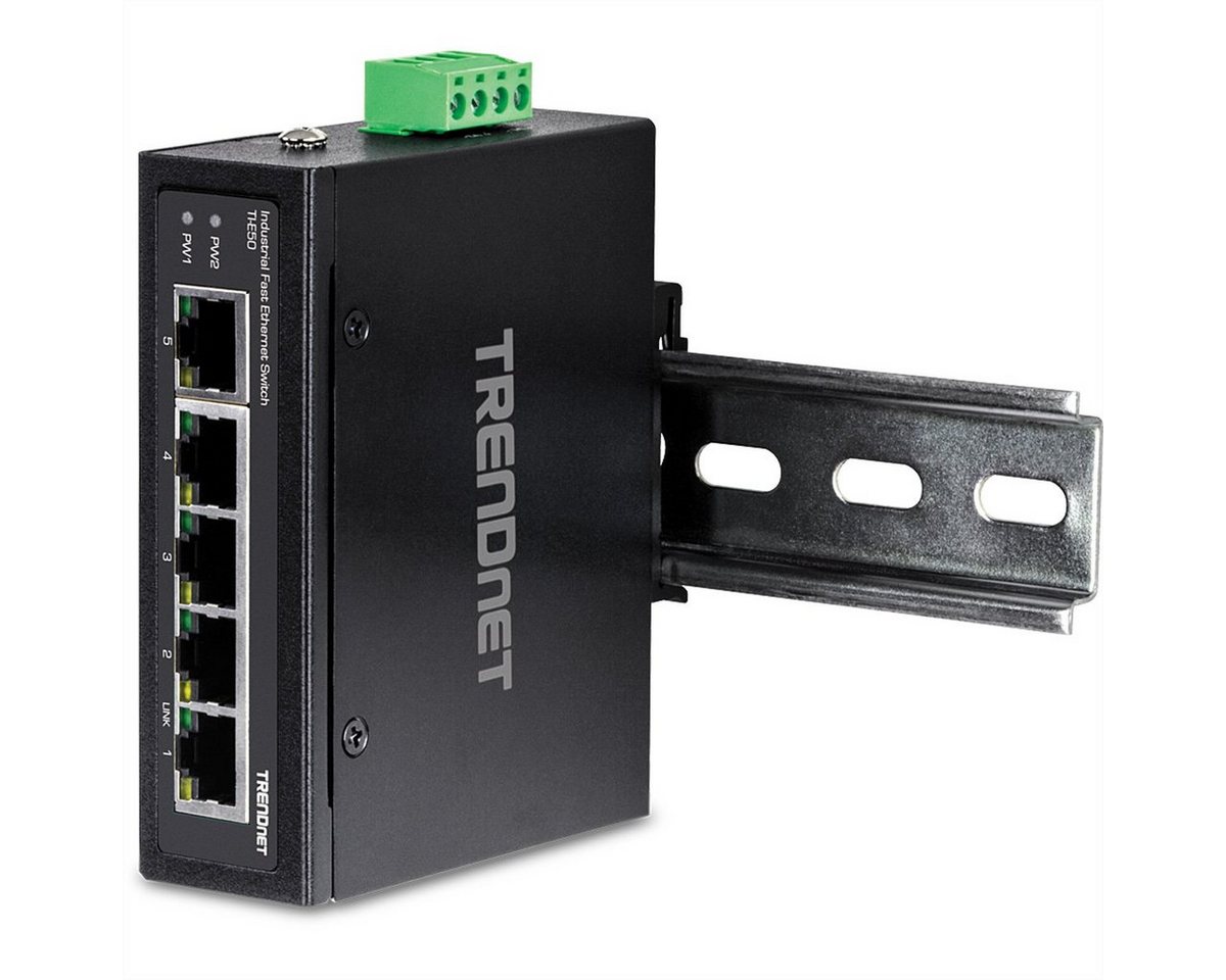 Trendnet TI-E50 Industrial Fast Ethernet DIN-Rail Switch 5-Port Netzwerk-Switch von Trendnet