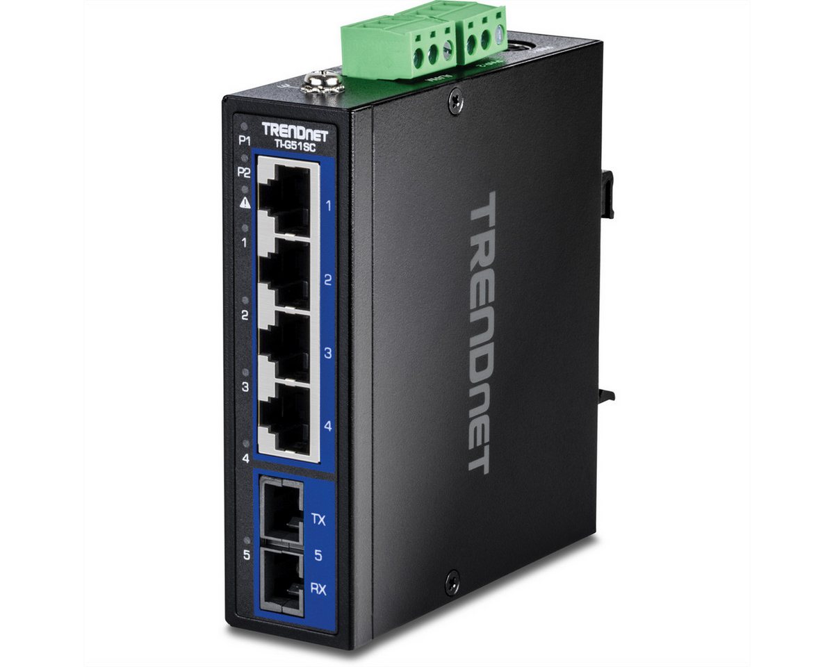 Trendnet TI-G51SC 5-Port Gigabit Switch Industrial DIN-Rail mit MM SC-Port Netzwerk-Switch Trendnet TI-G51SC 5-Port Gigabit Switch Industrial DIN-Rail mit MM SC-Port Netzwerk-Switch von Trendnet