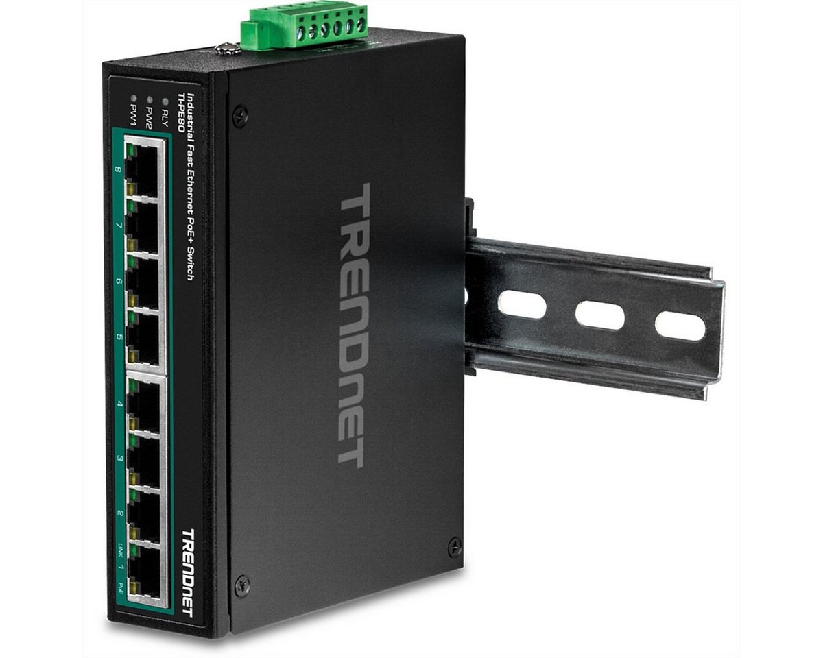 Trendnet TI-PE80 Industrial Fast Ethernet PoE+ DIN-Rail Switch 8-Port Netzwerk-Switch von Trendnet