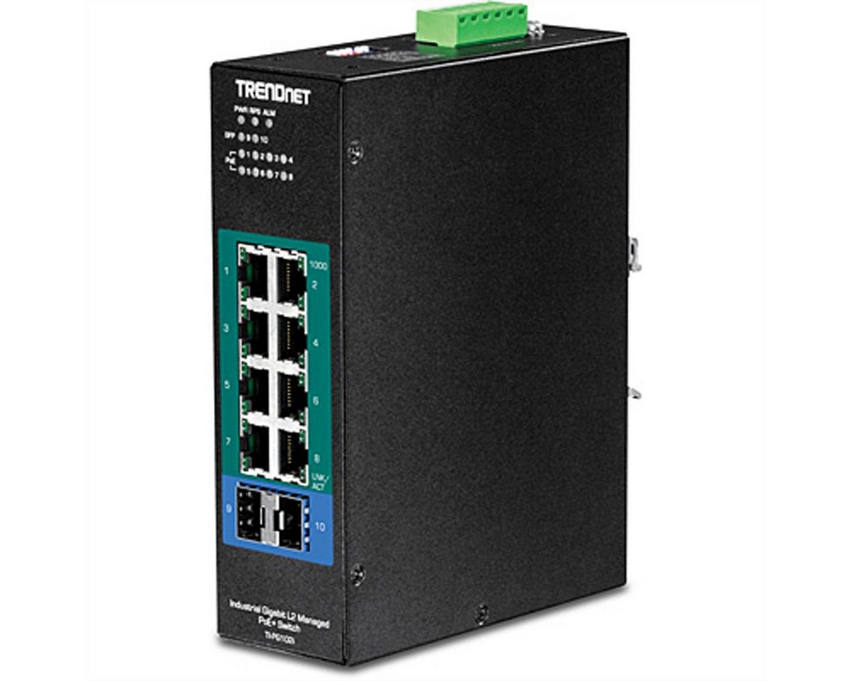 Trendnet TI-PG102i 10-Port DIN-Rail Switch Industrial Gigabit Managed PoE+ Netzwerk-Switch von Trendnet