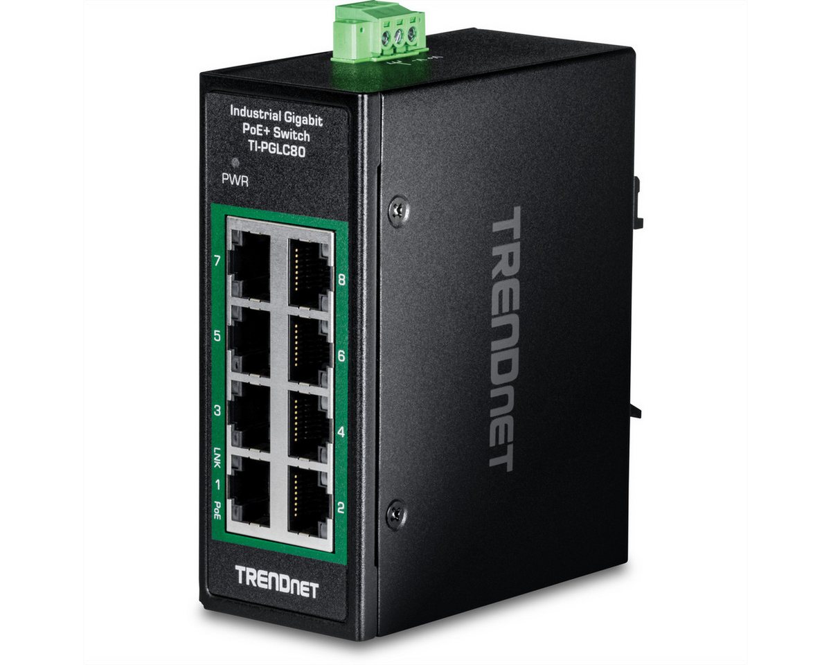 Trendnet TI-PGLC80 8-Port Gigabit PoE+ Industrial DIN-Rail Mini Switch Netzwerk-Switch Trendnet TI-PGLC80 8-Port Gigabit PoE+ Industrial DIN-Rail Mini Switch Netzwerk-Switch von Trendnet
