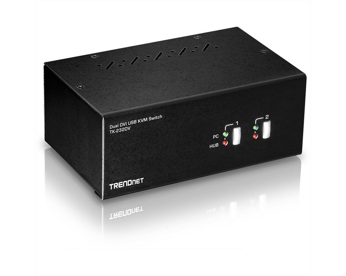 Trendnet TK-232DV DVI KVM Switch 2-Port Dual Monitor Computer-Adapter von Trendnet
