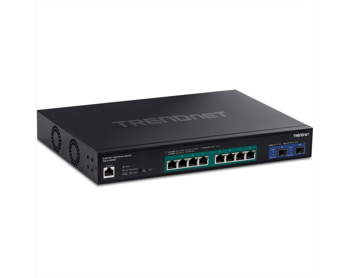 Trendnet TPE-3102WS 10-Port 2.5G Switch Netzwerk-Switch (Web Smart PoE+ mit 10G SFP+ Slots) von Trendnet