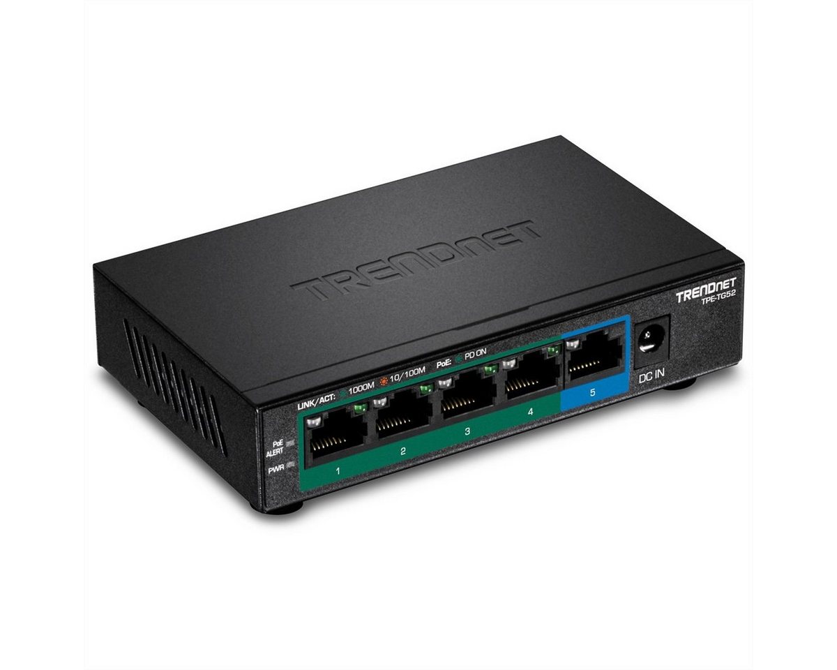 Trendnet TPE-TG52 5-Port PoE Switch Gigabit PoE+ 32W Netzwerk-Switch von Trendnet