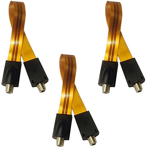 3x Kupfer 30cm Fensterdurchführung GOLD EDITION Ultra Slim Flach Kabel Sat TV Full HDTV 4K 8K BK UHD für Koaxialkabel, Antennenkabel, (F-Kupplung auf F-Kupplung) von Trendsky