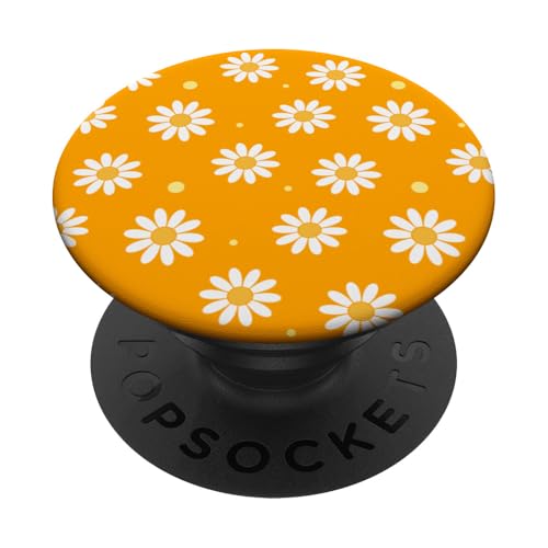 Gänseblümchen-Blumen-Muster, Gelb / Orange PopSockets Klebender PopGrip von Trendy Aesthetic Designs & More