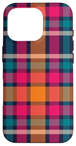 Trendy Apparel Pink Orange Blue Plaid Pattern Hülle für iPhone 16 Pro Trendy Apparel Pink Orange Blue Plaid Pattern Hülle für iPhone 16 Pro von Trendy Apparel