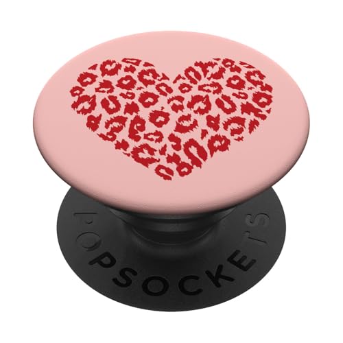 Valentine's Day Leopard Spots Themed Heart PopSockets Klebender PopGrip Valentine's Day Leopard Spots Themed Heart PopSockets Klebender PopGrip von Trendy Apparel