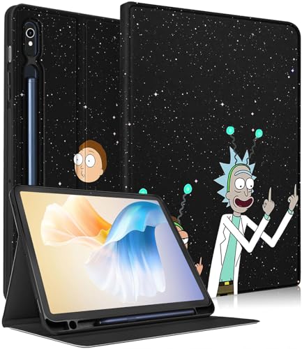 Rik Schutzhülle für Galaxy Tab S9 2023, 27,9 cm (11 Zoll), niedliches Cartoon-Kawaii-Smart-Cover für Jungen, Mädchen, Kinder, Teenager, ästhetisch, cool, lustiges Muster, Standfunktion, von Trendy Fan
