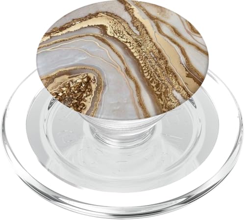 Abstraktes goldenes und weißes Harzdesign PopSockets PopGrip für MagSafe von Trendy Gifts & Grips