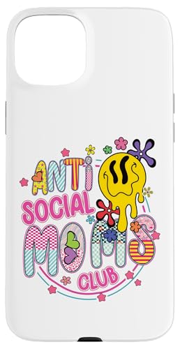 Anti-Social Moms Club Melting Happy Face Retro Groovy Mama Hülle für iPhone 15 Plus Anti-Social Moms Club Melting Happy Face Retro Groovy Mama Hülle für iPhone 15 Plus von Trendy Mom Life Funny Quote Stylish Apparel