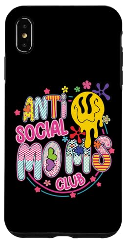 Anti-Social Moms Club Melting Happy Face Retro Groovy Mama Hülle für iPhone XS Max von Trendy Mom Life Funny Quote Stylish Apparel