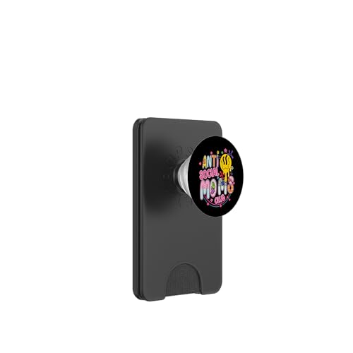 Anti-Social Moms Club Melting Happy Face Retro Groovy Mama PopSockets PopWallet für MagSafe Anti-Social Moms Club Melting Happy Face Retro Groovy Mama PopSockets PopWallet für MagSafe von Trendy Mom Life Funny Quote Stylish Apparel