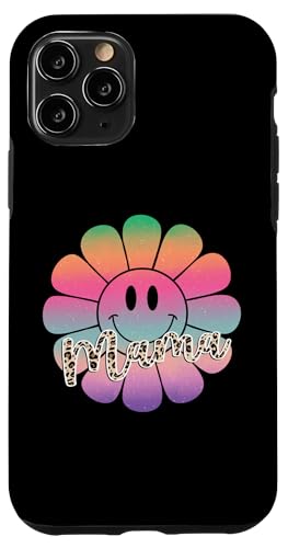 Buntes Happy Face Flower Tee Retro Leopard Mama Aesthetic Hülle für iPhone 11 Pro von Trendy Mom Life Funny Quote Stylish Apparel