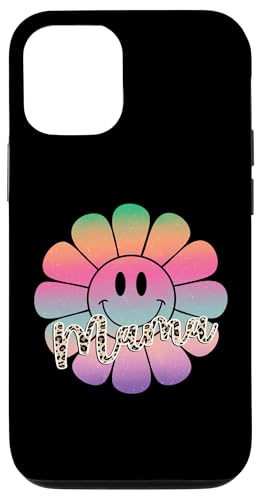 Buntes Happy Face Flower Tee Retro Leopard Mama Aesthetic Hülle für iPhone 12/12 Pro von Trendy Mom Life Funny Quote Stylish Apparel