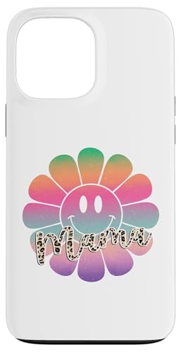 Buntes Happy Face Flower Tee Retro Leopard Mama Aesthetic Hülle für iPhone 13 Pro Max von Trendy Mom Life Funny Quote Stylish Apparel