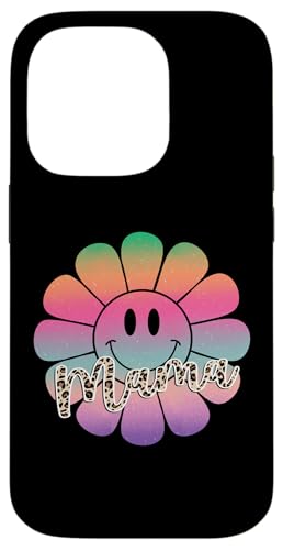 Buntes Happy Face Flower Tee Retro Leopard Mama Aesthetic Hülle für iPhone 14 Pro von Trendy Mom Life Funny Quote Stylish Apparel