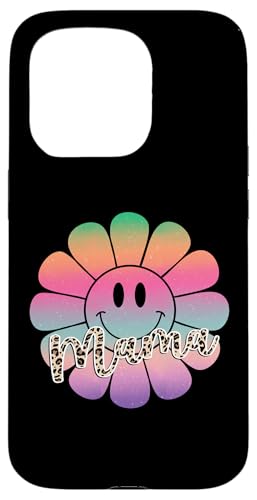 Buntes Happy Face Flower Tee Retro Leopard Mama Aesthetic Hülle für iPhone 15 Pro von Trendy Mom Life Funny Quote Stylish Apparel