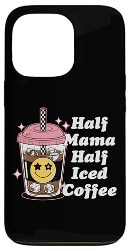 Half Mama Half Iced Coffee Nette Happy Face Lustige Retro-Mama Hülle für iPhone 13 Pro von Trendy Mom Life Funny Quote Stylish Apparel