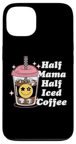Half Mama Half Iced Coffee Nette Happy Face Lustige Retro-Mama Hülle für iPhone 13 von Trendy Mom Life Funny Quote Stylish Apparel